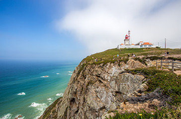 Fototapeta na wymiar Cabo do Roca lighthouse, Portugal, westernmost point of mainland Europe