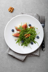 Healthy salad on white plate