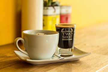 Affogato coffee with ice cream