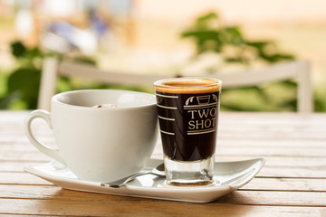 Affogato coffee with ice cream