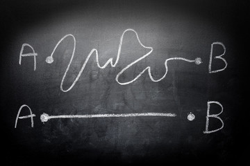 Obraz premium From A to B best Solution concept