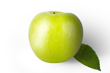 Fresh green apple isolated on a white background