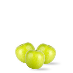 Green apples isolated on white background
