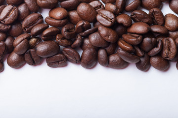 Coffee beans on a white background