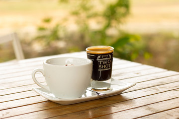 Affogato coffee with ice cream