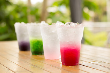 set with lime soda on white background