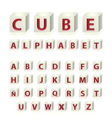 High Quality 3d Dice Alphabet with Cavalier Perspective on White Background.