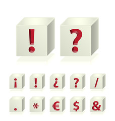 High Quality 3d Dice Symbols with Cavalier Perspective on White Background.