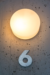 Six 6 Apartment Floor Number Map Wall Metal Light Decoration
