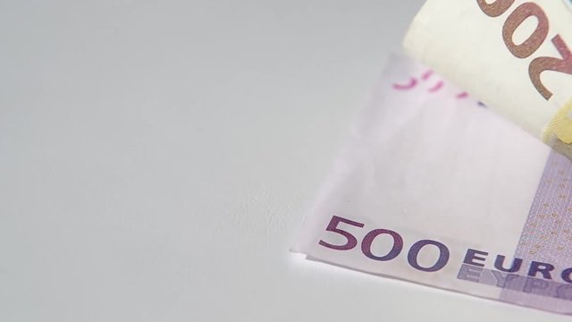 Euro banknotes of different nominal values
