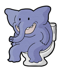 funny elephant in toilet