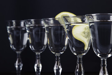 Alcohol set with black background