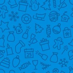 Christmas icon set seamless pattern