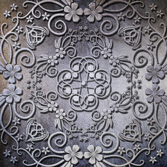 floral metal plate background