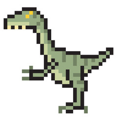 illustration design pixel art velociraptor