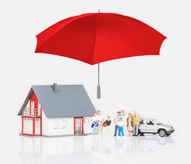 Insurance Home Live Car Protection Concept