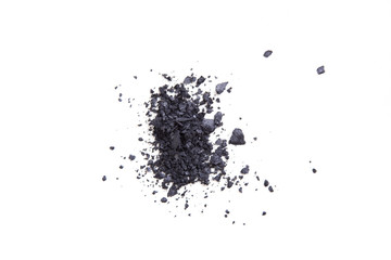 Satin black eyeshadows powder, makeaup and cosmetic background 