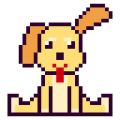 illustration design pixel art dog
