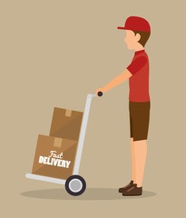 man delivering boxes design isolated vector illustration eps 10