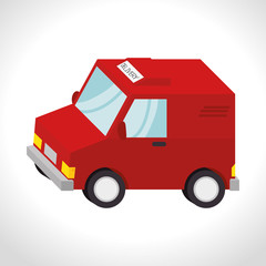 delivery truck red van transporting design isolated vector illustration eps 10