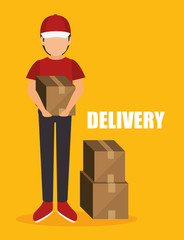 man delivering boxes design isolated vector illustration eps 10