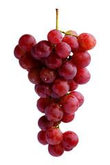 bunches of fresh red grapes with white isolate background