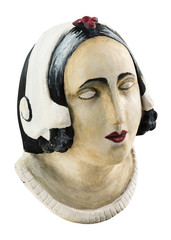 artwork - isolated plaster bust on white background, freigestelle Gips-Büste auf weißem Hintergrund