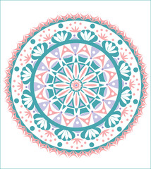 Colorful ornament with vintage elements Mandala. Vector
