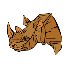 Rhino head profile vector illustration geometric style