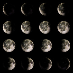 Obraz premium Moon Solar system planet on black background 3d rendering. Elements of this image furnished by NASA