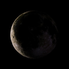 Moon Solar system planet on black background 3d rendering. Elements of this image furnished by NASA