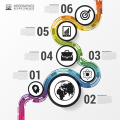 Abstract colorful business path. Timeline infographic template.