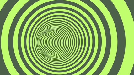 Green Circle Striped Abstract Tunnel