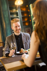 Young couple having diner