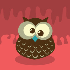 Vector Retro Owl Illustration