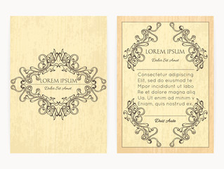 Cover design with ornamental frame. Retro style. Brochure, flyer, invitation or certificate. Size a4. Vector illustration, eps10.