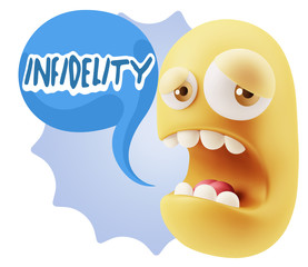 Obraz premium 3d Illustration Sad Character Emoji Expression saying Infidelity