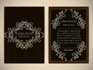 Cover design with ornamental frame. Retro style. Brochure, flyer, invitation or certificate. Size a4. Vector illustration, eps10.