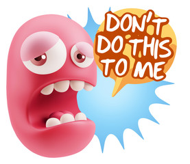 3d Illustration Sad Character Emoji Expression saying Don't do t