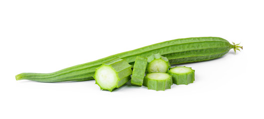 fresh luffa acutangula isolated on white