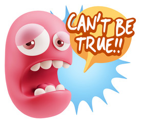 Obraz premium 3d Illustration Sad Character Emoji Expression saying Can't be T