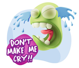 Obraz premium 3d Illustration Sad Character Emoji Expression saying Don't Make