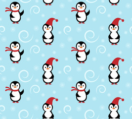 Winter penguin pattern