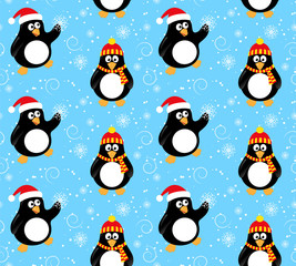 Winter penguin pattern