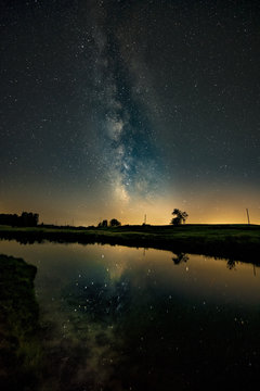 Milky Way reflecting over the pond