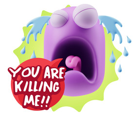 3d Illustration Sad Character Emoji Expression saying You are Ki