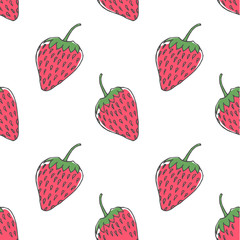 Seamless strawberry pattern. Vector illustration.