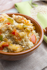 Quinoa salad with vegetables.Superfoods concept