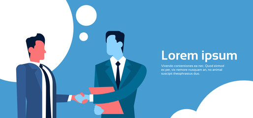 Two Businessman Hand Shake, Business Man Handshake Agreement Concept