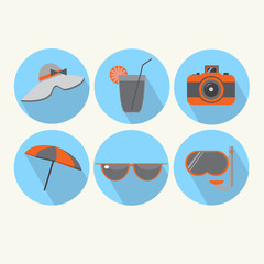 Summer Vacation Collection Holiday Tourism Icon Set